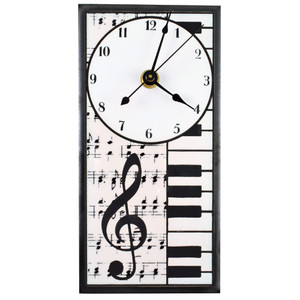 Mini Ceramic Wall Clock: Music Notes